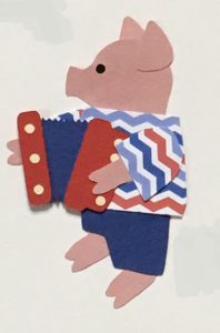 A for accordion Accordion playing pig