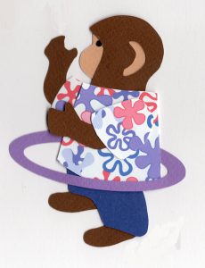 H for hula hoop, Monkey playing with a hula hoop