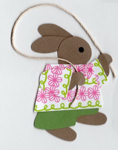 J for jump rope, Rabbit playing with a jump rope