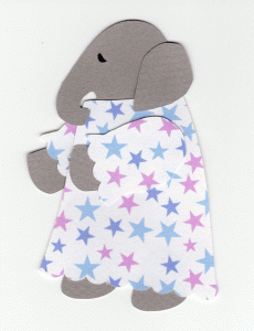 N for nightgown, Elephant wearing a nightgown