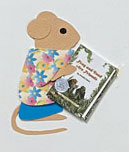 R for reader, Gerbil reading the book "Frog and Toad are Friends
