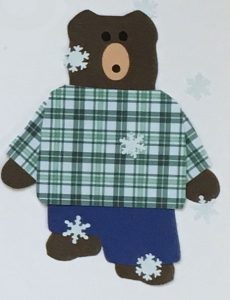 S for snow, Bear with snowflakes