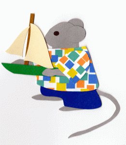 Y for yacht, Mouse holding a sailboat style yacht